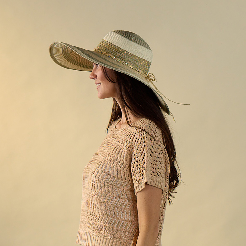 Aqua Natural Striped Sunhat - Image 2