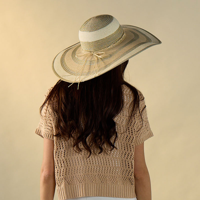 Aqua Natural Striped Sunhat - Image 3