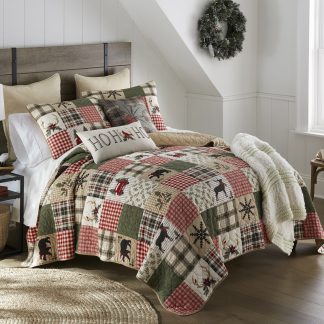 Your Lifestyle Holly Forest 3 Piece Cotton King Quilt Set