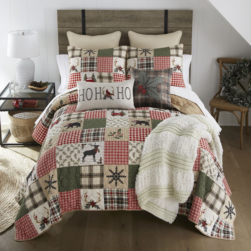 Your Lifestyle Holly Forest 3 Piece Cotton Queen Quilt Set - Image 2