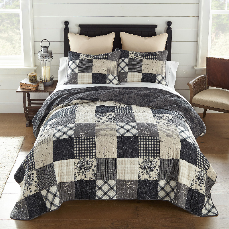 Donna Sharp Augusta 3 Piece Cotton Queen Quilt Set - Image 2