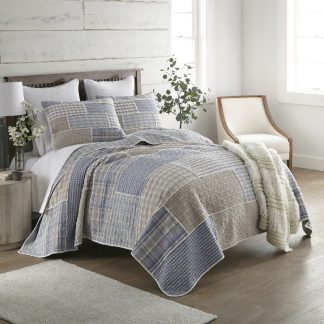 Donna Sharp Slate Cobblestone 3 Piece Cotton Queen Quilt Set
