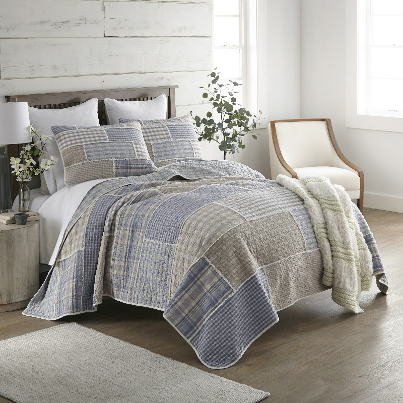 Donna Sharp Slate Cobblestone 3 Piece Cotton Queen Quilt Set
