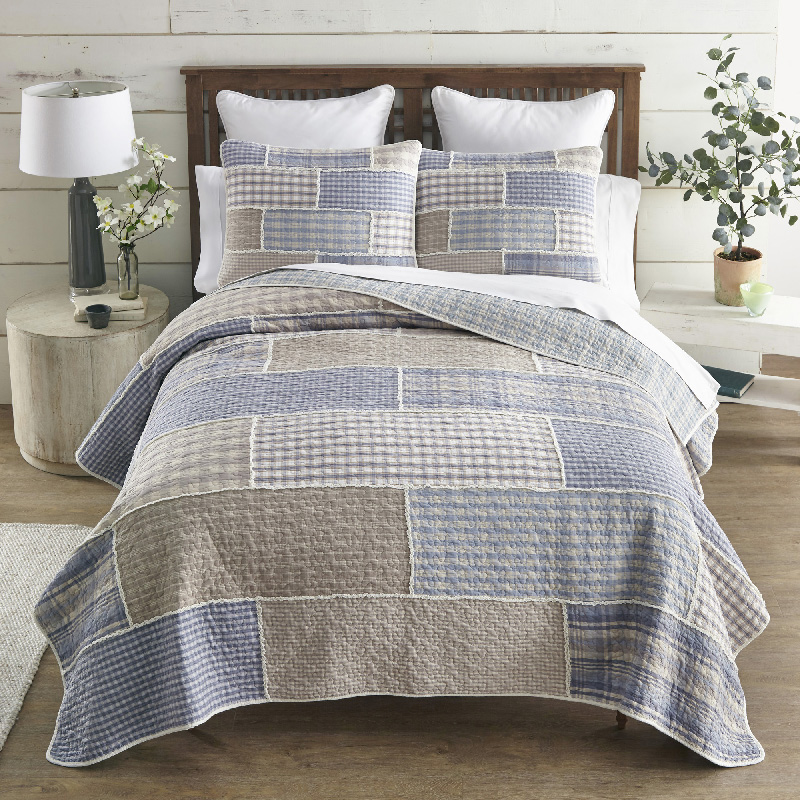Donna Sharp Slate Cobblestone 3 Piece Cotton Queen Quilt Set - Image 2