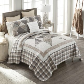 Donna Sharp Smoky Star 3 Piece Cotton King Quilt Set