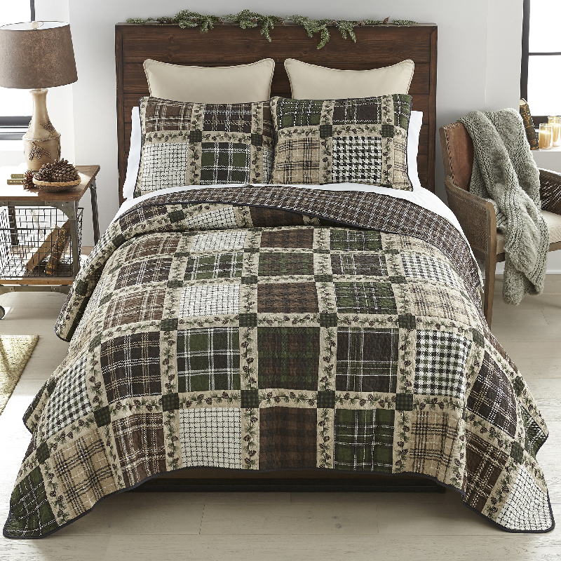 Donna Sharp Pine Patch 3 Piece Cotton Queen Quilt Set - Image 2