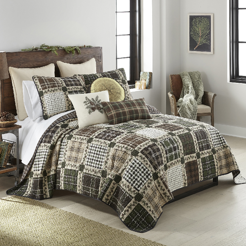 Donna Sharp Pine Patch 3 Piece Cotton King Quilt Set